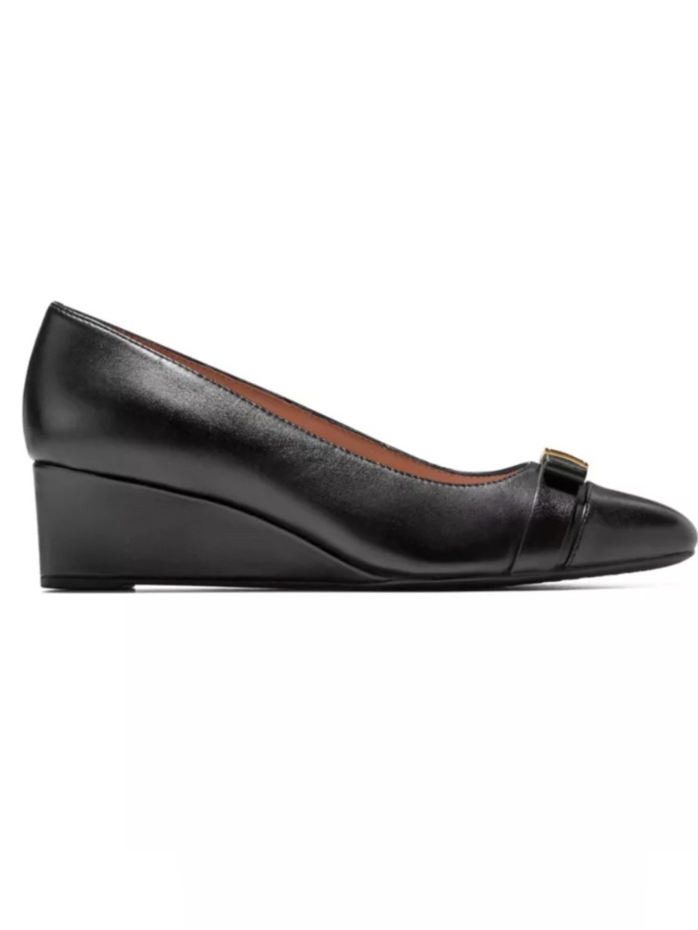 Cole Haan Black Leather Go-To Malta Grand Bow Wedges